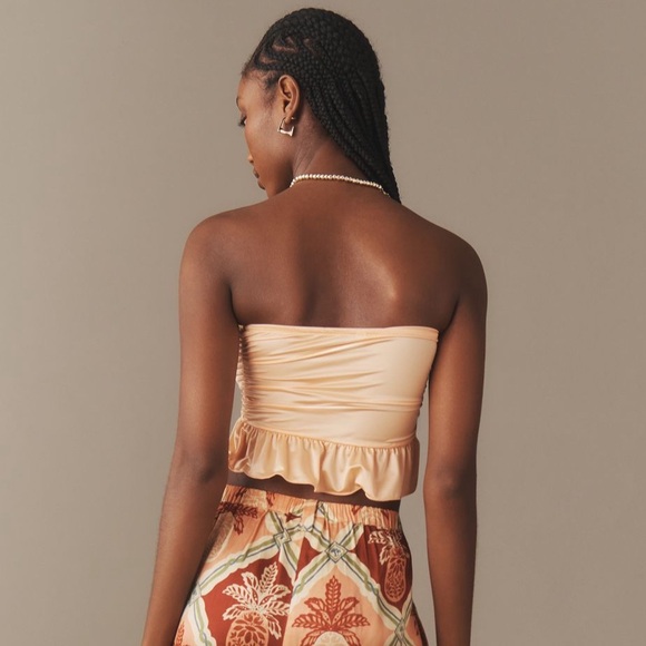 Anthropologie Strapless Ruffled Bandeau Top - Picture 5 of 10